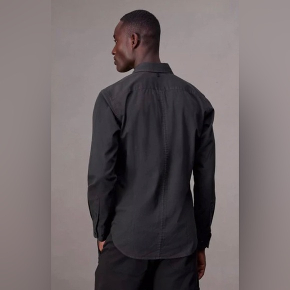 RAG & BONE FIT 2 TOMLIN COTTON SHIRT IN CHARCOAL GREY - Picture 2 of 14